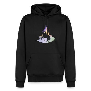 Horse Ross Hooves - Men’s Premium Organic Hoodie - black - Front - Nico (187cm)