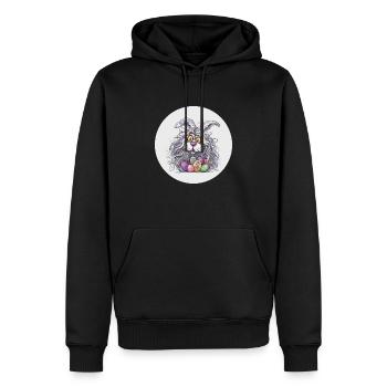 Osterhase - Männer Premium Bio Hoodie - Schwarz - Vorne - Nico (187cm)