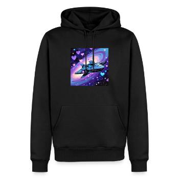Our love is out of this world - Men’s Premium Organic Hoodie - black - Front - Nico (187cm)