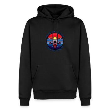 Reite die Wellen - Männer Premium Bio Hoodie - Schwarz - Vorne - Nico (187cm)