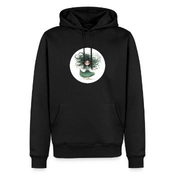 Waldfee - Männer Premium Bio Hoodie - Schwarz - Vorne - Nico (187cm)