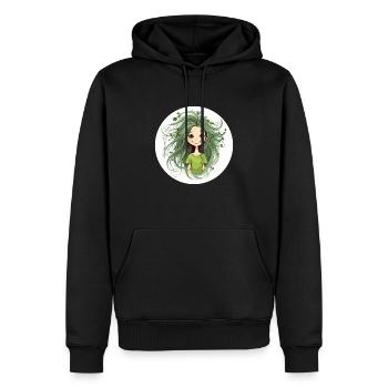 Waldfee grün - Männer Premium Bio Hoodie - Schwarz - Vorne - Nico (187cm)