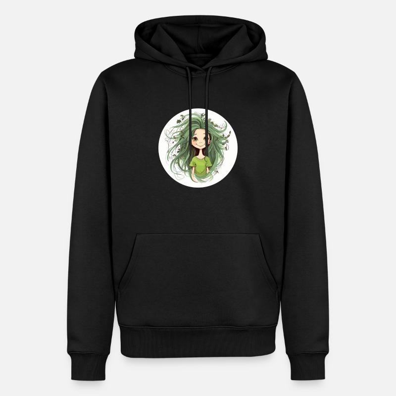 Waldfee grün - Männer Premium Bio Hoodie - Schwarz