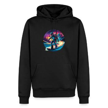 580er Jahre Snowboarden - Männer Premium Bio Hoodie - Schwarz - Vorne - Nico (187cm)