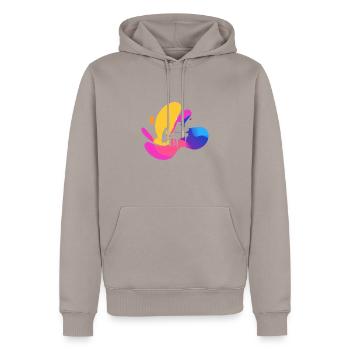 Piano École de musique Pianiste - Sweat à capuche Premium bio Homme - taupe - Devant - Nico (187cm)