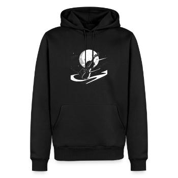 Violon - Sweat à capuche Premium bio Homme - noir - Devant - Nico (187cm)