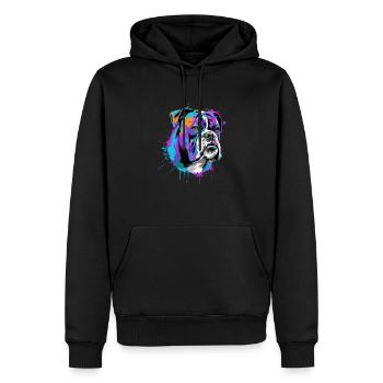 Splash Art Boxer Propriétaire D'un Chien Cadeau - Sweat à capuche Premium bio Homme - noir - Devant - Nico (187cm)