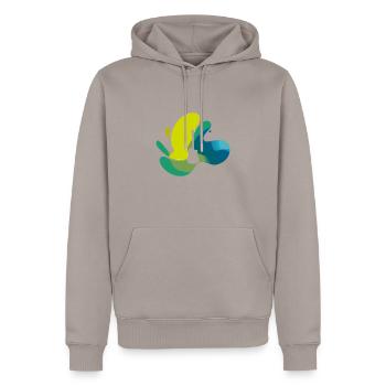 Electric Guitar Bass Player - Men’s Premium Organic Hoodie - taupe - Front - Nico (187cm)