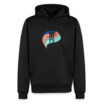 Robotik Tech Cyborg - Männer Premium Bio Hoodie - Schwarz - Vorne - Nico (187cm)