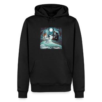Moonlight Melody - Men’s Premium Organic Hoodie - black - Front - Nico (187cm)