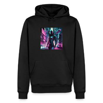 Sombre2 - Sweat à capuche Premium bio Homme - noir - Devant - Nico (187cm)