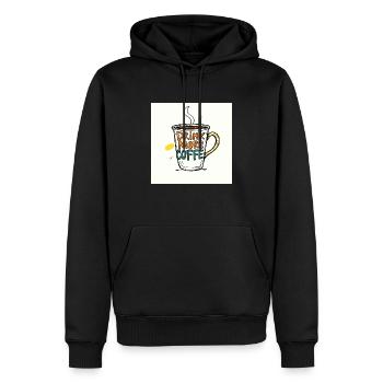 Drink Coffee - Männer Premium Bio Hoodie - Schwarz - Vorne - Nico (187cm)