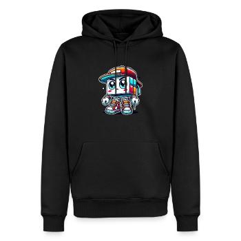 Cool Dude - Männer Premium Bio Hoodie - Schwarz - Vorne - Nico (187cm)