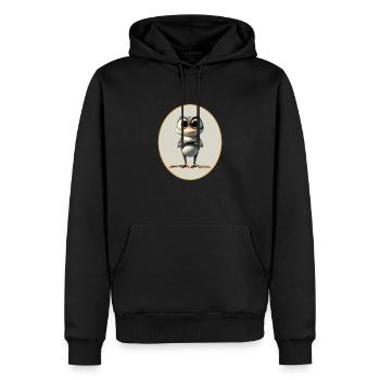 Frosch - Männer Premium Bio Hoodie - Schwarz - Vorne - Nico (187cm)