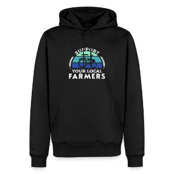 Fermier Fermier Vie Rurale Fermier Cadeau Dicton - Sweat à capuche Premium bio Homme - noir - Devant - Nico (187cm)