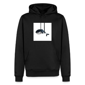 Wal - Männer Premium Bio Hoodie - Schwarz - Vorne - Nico (187cm)