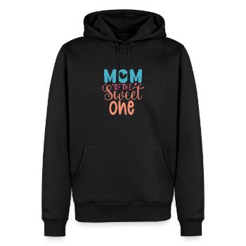 Maman du Doux – Élever la gentillesse - Sweat à capuche Premium bio Homme - noir - Devant - Nico (187cm)
