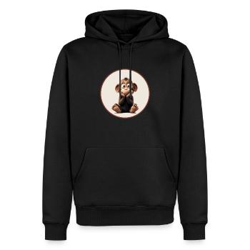 Schimpanse - Männer Premium Bio Hoodie - Schwarz - Vorne - Nico (187cm)