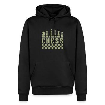 Think Retro Joueur d’échecs Cadeau Échecs Sports - Sweat à capuche Premium bio Homme - noir - Devant - Nico (187cm)