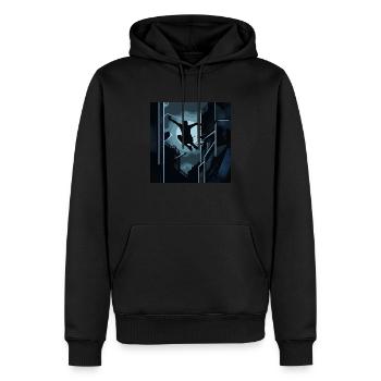 Mug vectoriel - Sweat à capuche Premium bio Homme - noir - Devant - Nico (187cm)