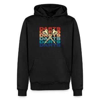 Fléchettes Fléchettes Sport Jeu de fléchettes Cadeau - Sweat à capuche Premium bio Homme - noir - Devant - Nico (187cm)