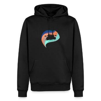 Rafting canoë d’eau vive - Sweat à capuche Premium bio Homme - noir - Devant - Nico (187cm)