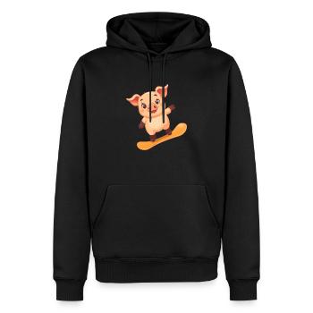 Piggy Snowboard - Sweat à capuche Premium bio Homme - noir - Devant - Nico (187cm)