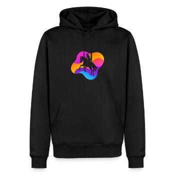 Dressur Springreiten - Männer Premium Bio Hoodie - Schwarz - Vorne - Nico (187cm)