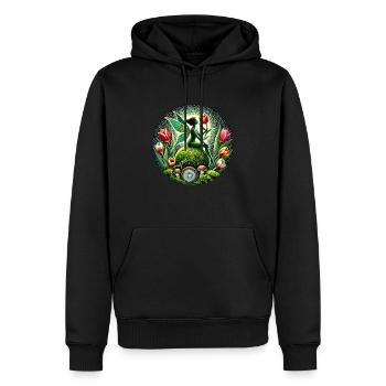 Tulpen Frühling Moos Fee - Männer Premium Bio Hoodie - Schwarz - Vorne - Nico (187cm)