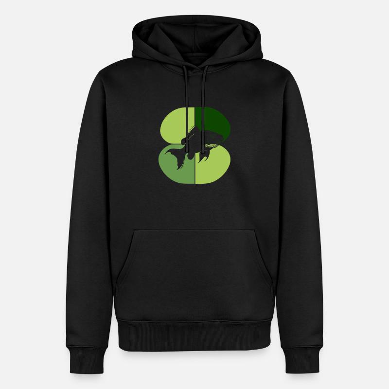 Pêche à la perche - Sweat à capuche Premium bio Homme - noir