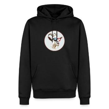 Schweiz Ziege - Männer Premium Bio Hoodie - Schwarz - Vorne - Nico (187cm)