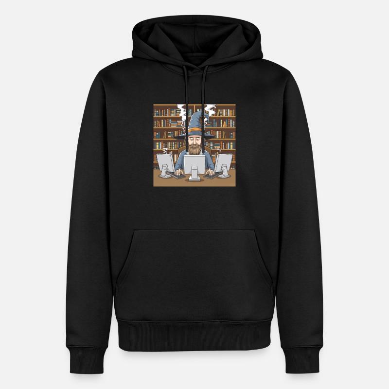 Code Zauberer - Männer Premium Bio Hoodie - Schwarz