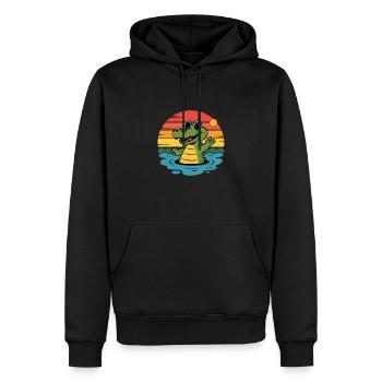 Alligator Retro Alligatoren - Männer Premium Bio Hoodie - Schwarz - Vorne - Nico (187cm)