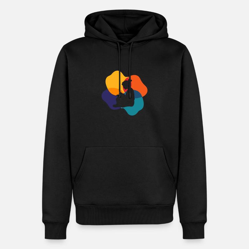 Pull en fil Haekeln - Sweat à capuche Premium bio Homme - noir