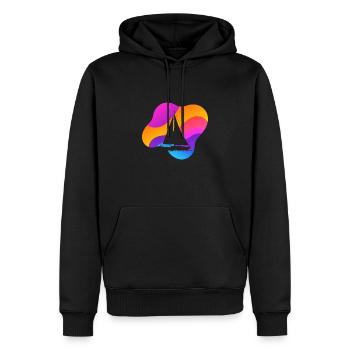 Voiliers Yacht de marin - Sweat à capuche Premium bio Homme - noir - Devant - Nico (187cm)