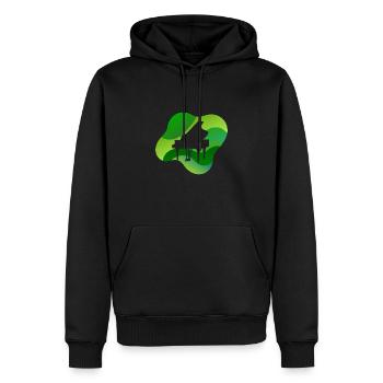 Symphonie d’instruments - Sweat à capuche Premium bio Homme - noir - Devant - Nico (187cm)