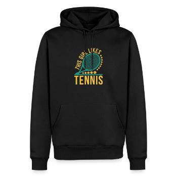 Tennis Hobby Sport Tennisspieler Tennis Lover - Männer Premium Bio Hoodie - Schwarz - Vorne - Nico (187cm)