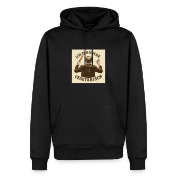Dirigent Ich dirigiere vegetarisch - Männer Premium Bio Hoodie - Schwarz - Vorne - Nico (187cm)