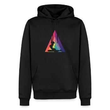 Fitness Gym Santé - Sweat à capuche Premium bio Homme - noir - Devant - Nico (187cm)
