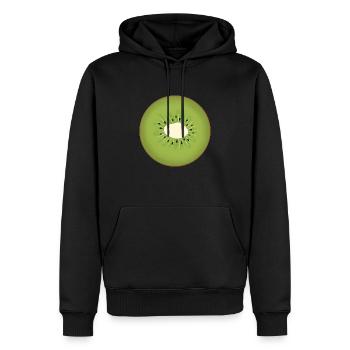 Kiwi-Schnitte - Männer Premium Bio Hoodie - Schwarz - Vorne - Nico (187cm)