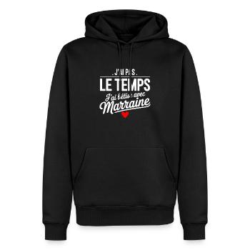 Ich albern mit Patentante - Männer Premium Bio Hoodie - Schwarz - Vorne - Nico (187cm)
