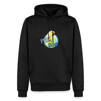 gelber Halsbandsittich „Peek-a-boo“ - Männer Premium Bio Hoodie - Schwarz - Vorne - Nico (187cm)