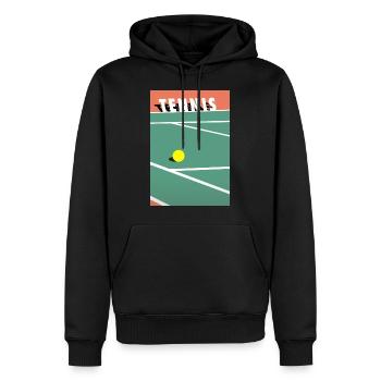 Minimaliste Court de Tennis Sports - Sweat à capuche Premium bio Homme - noir - Devant - Nico (187cm)