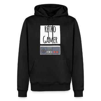 Retro Gamer - Sweat à capuche Premium bio Homme - noir - Devant - Nico (187cm)