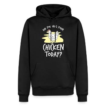 Ferme agricole Étreignez votre éleveur de poulets - Sweat à capuche Premium bio Homme - noir - Devant - Nico (187cm)
