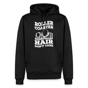 Montagnes russes Cheveux Ne vous en souciez pas - Sweat à capuche Premium bio Homme - noir - Devant - Nico (187cm)