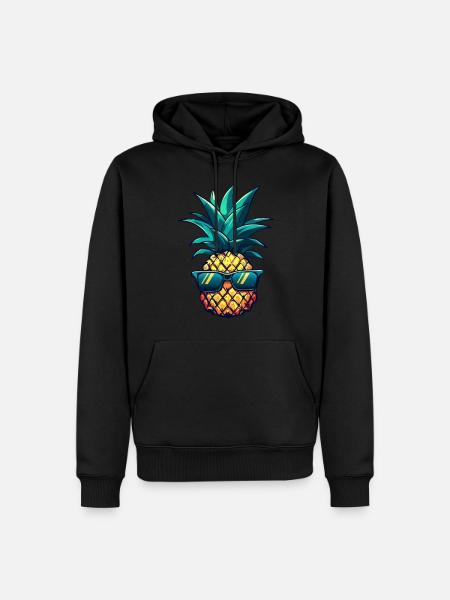 Cooler Ananas-Hingucker: Südfrucht mit Stil - Männer Premium Bio Hoodie - Schwarz
