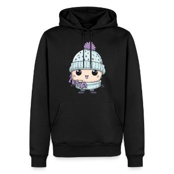 Winter Eskimo Comic Niedlich - Männer Premium Bio Hoodie - Schwarz - Vorne - Nico (187cm)