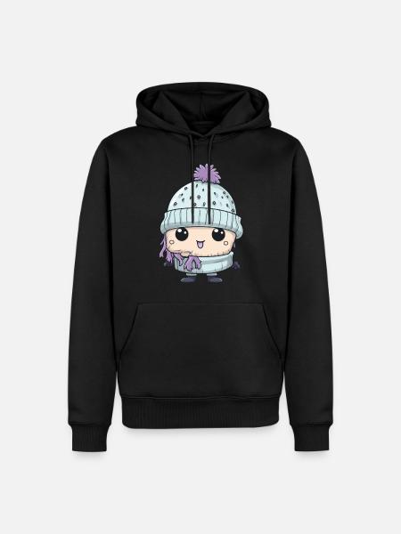 Winter Eskimo Comic Cute - Men’s Premium Organic Hoodie - black