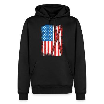 Batterie des États-Unis - Sweat à capuche Premium bio Homme - noir - Devant - Nico (187cm)